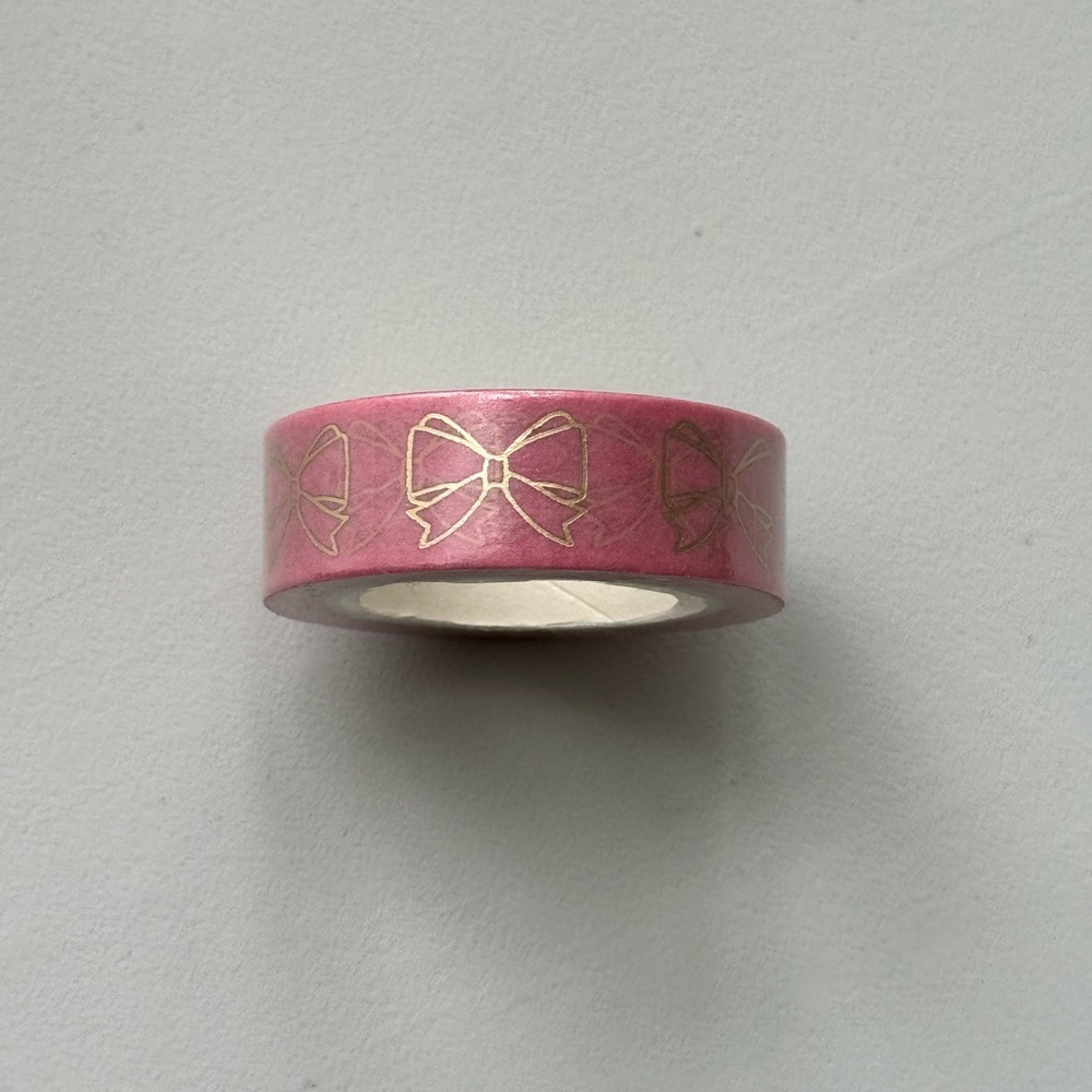 Scribble Prints Co washi tape - pink with gold bows